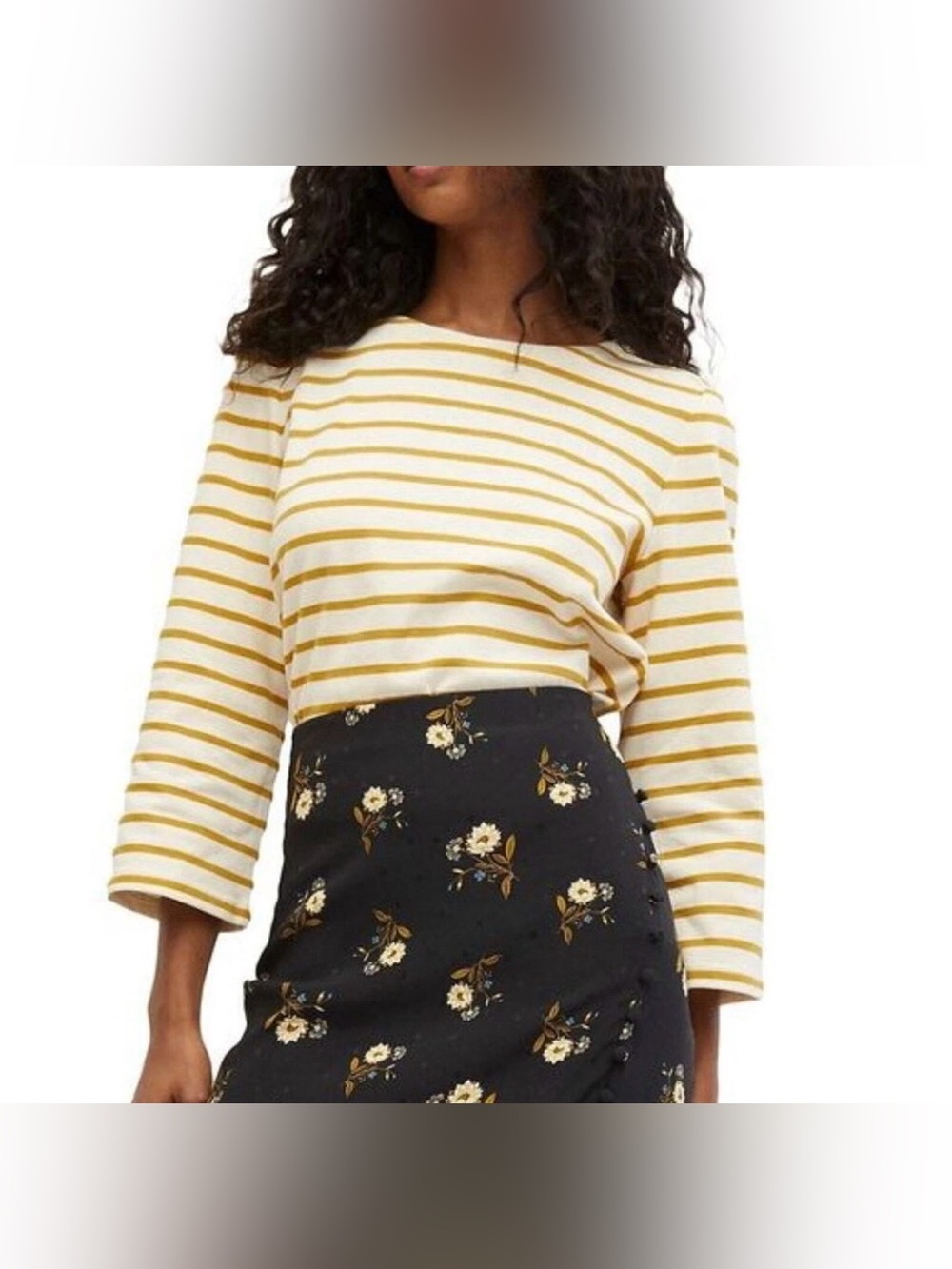 Veronica Beard Hovey Cream Striped Gold Shoulder Button Nautical Sailor Shirt S